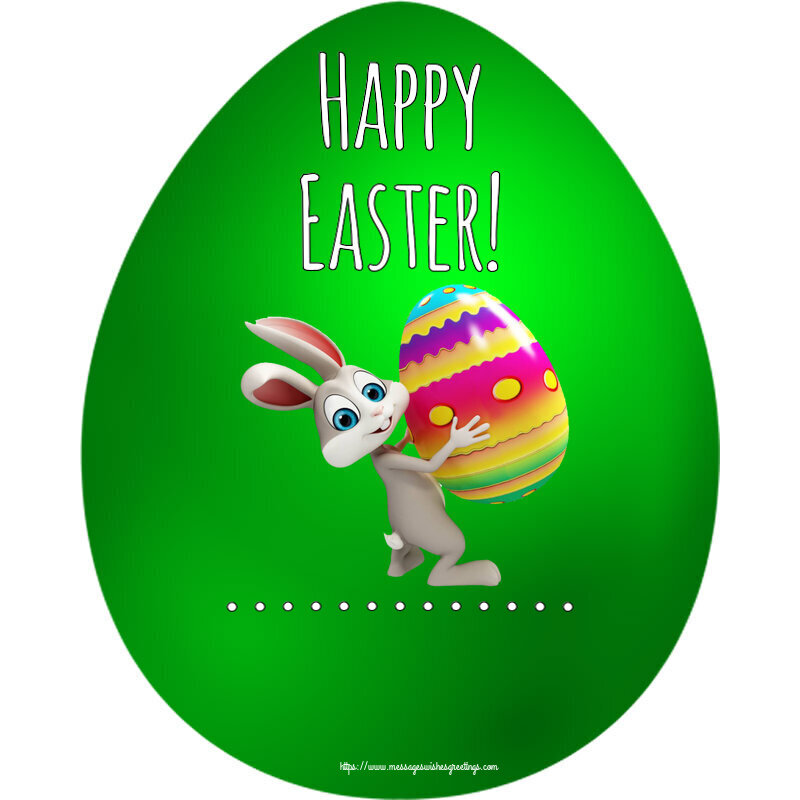 Custom Greetings Cards for Easter - Rabbit | Happy Easter! ...