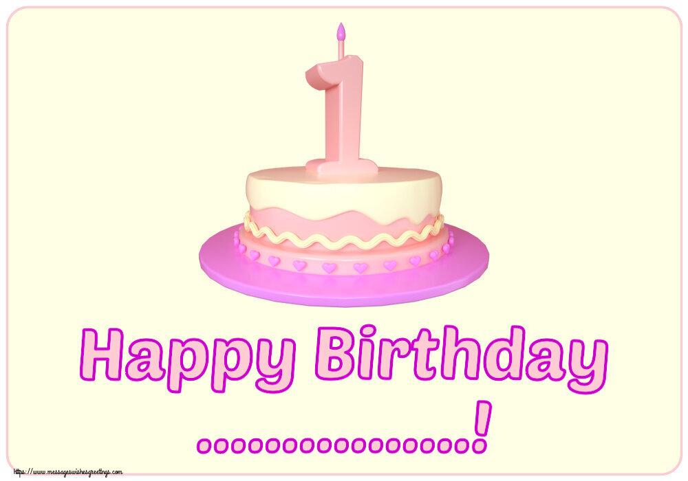 Custom Greetings Cards for kids - 🎂 Happy Birthday ...! ~ Cake 1 year