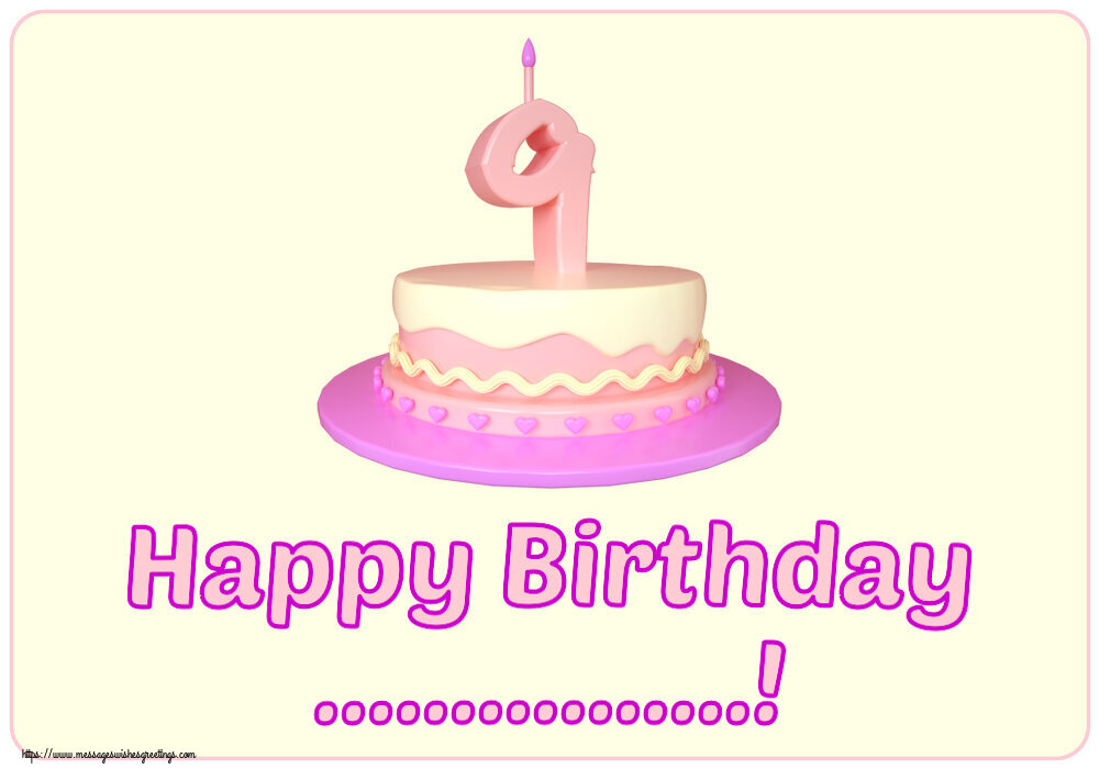 Custom Greetings Cards for kids - Happy Birthday ...! ~ Cake 9 years