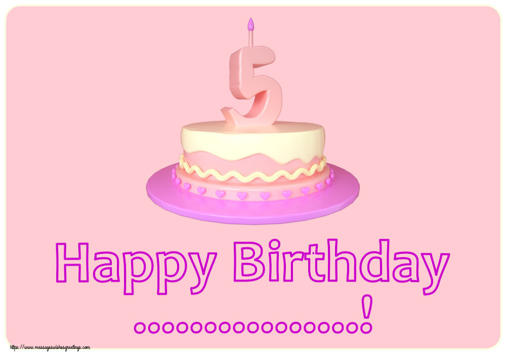 Custom Greetings Cards for kids - Happy Birthday ...! ~ Cake 5 years