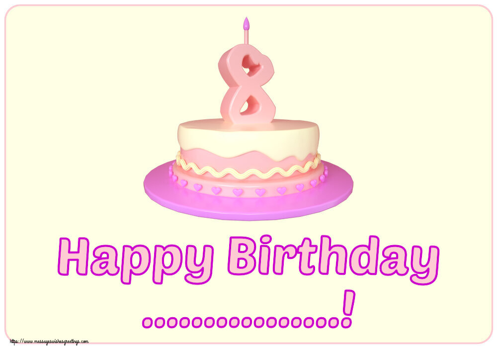 Custom Greetings Cards for kids - Happy Birthday ...! ~ Cake 8 years