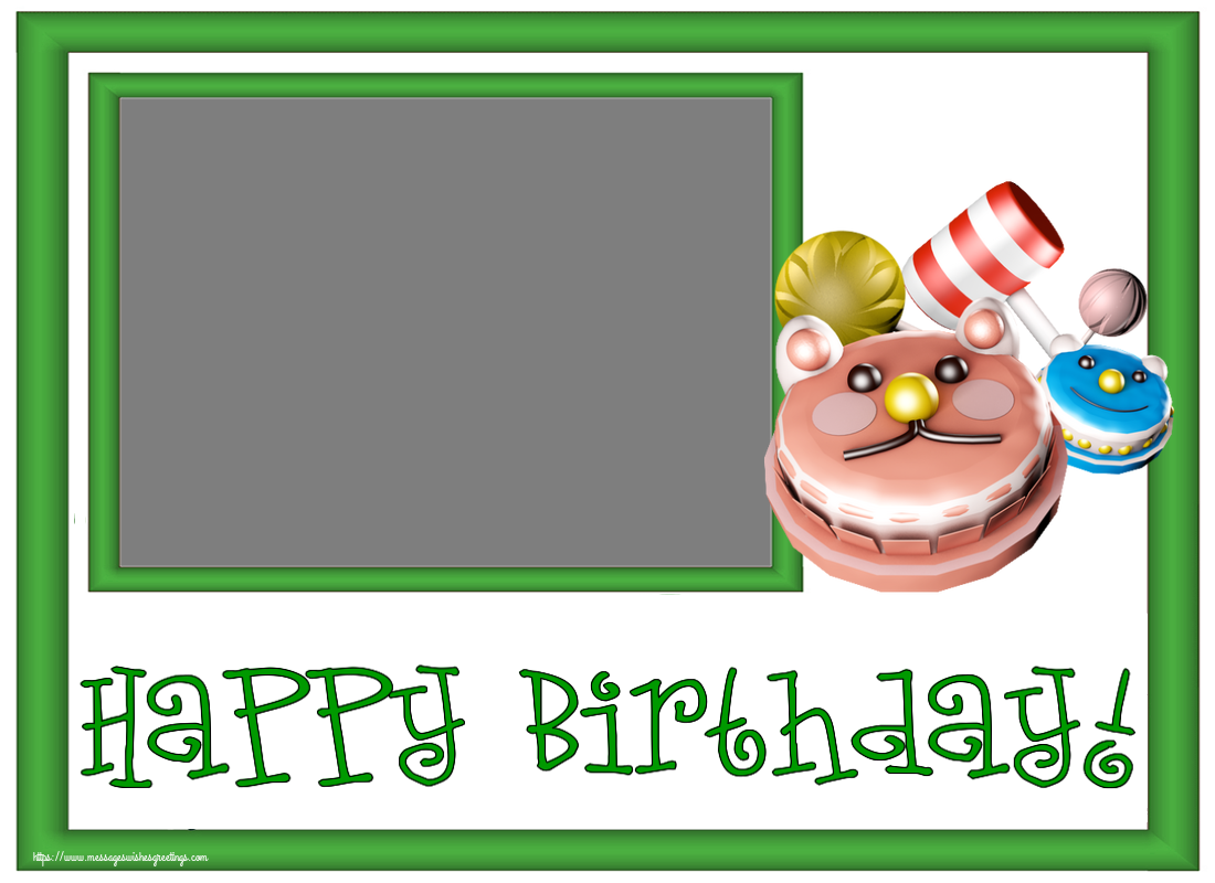 Custom Greetings Cards for kids - Happy Birthday! - Photo Frame