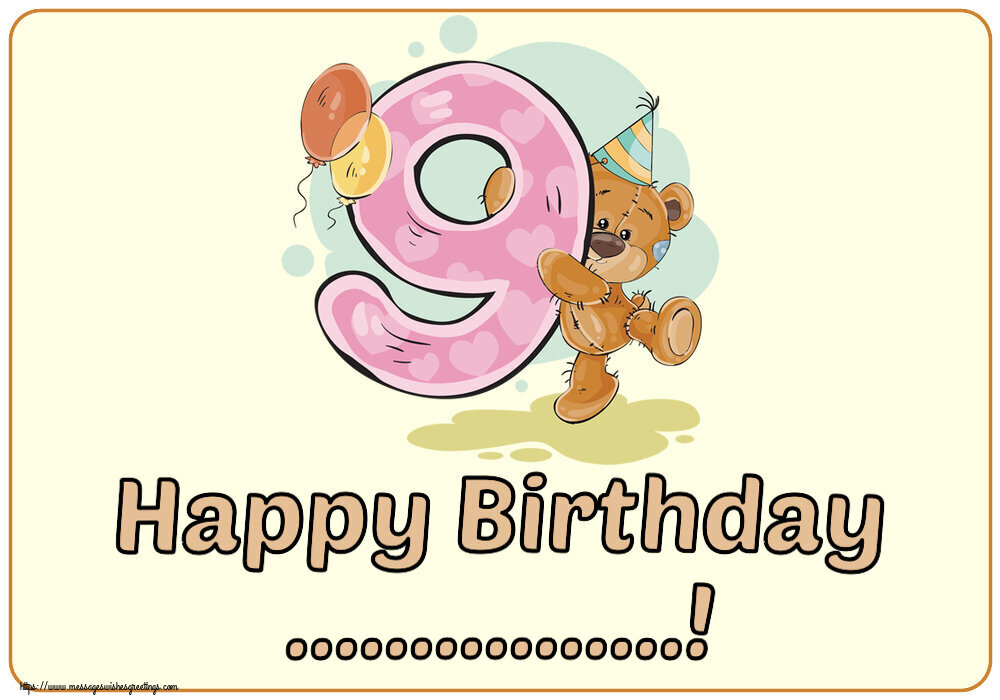 Custom Greetings Cards for kids - Happy Birthday ...! ~ 9 years