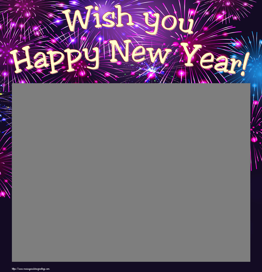 Custom Greetings Cards for New Year - Wish you Happy New Year! - New Year Photo Frame