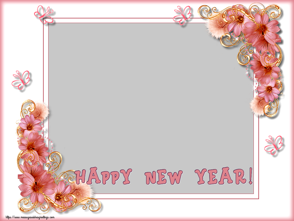 Custom Greetings Cards for New Year - Happy New Year! - Photo Frame