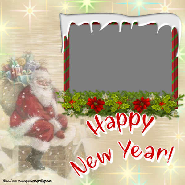 Custom Greetings Cards for New Year - Happy New Year! - Photo Frame