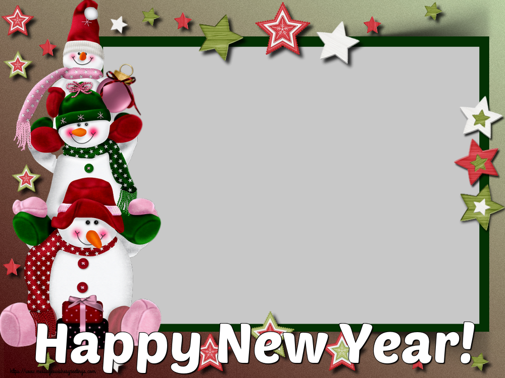 Custom Greetings Cards for New Year - Happy New Year! - New Year Photo Frame