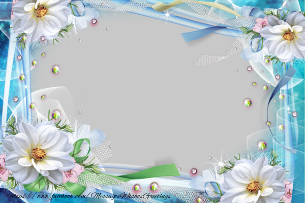 Custom Greetings Cards with Photo - Custom photo frame with flowers