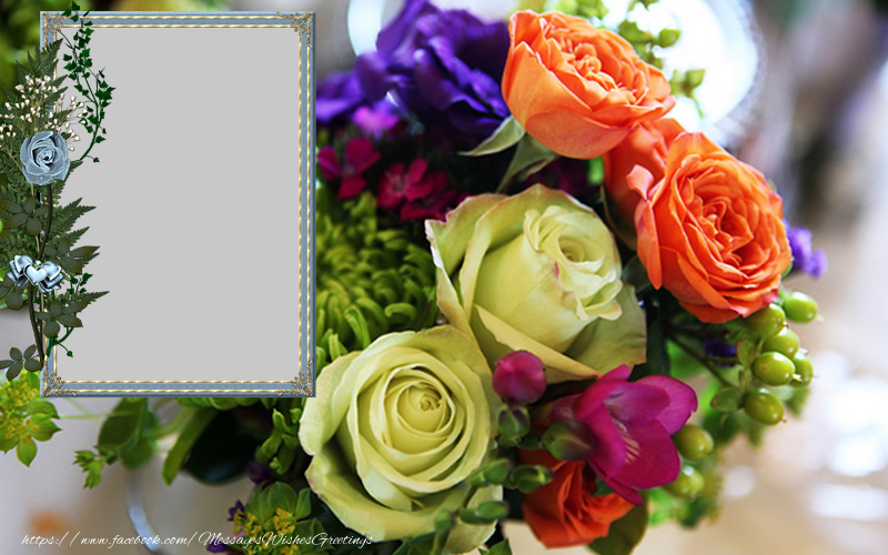 Custom Greetings Cards with Photo - Roses