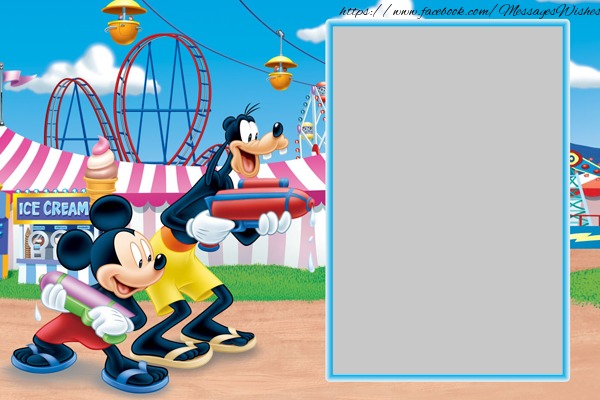 Custom Greetings Cards with Photo - Mickey si Goofy