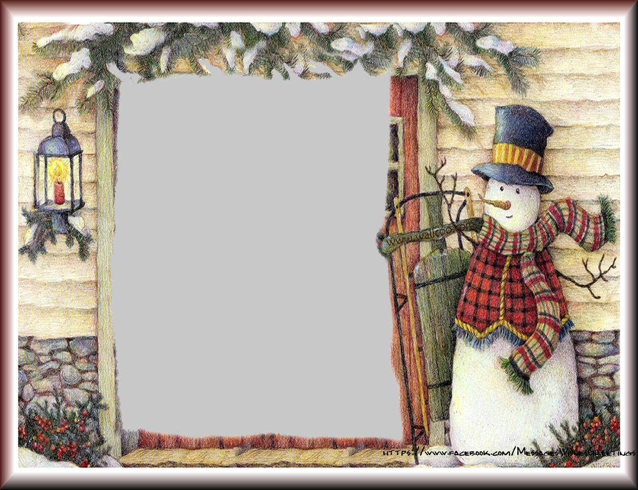 Custom Greetings Cards with Photo - Winter Photo Frame