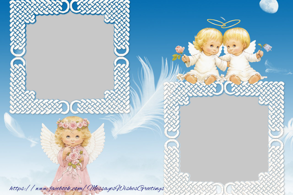 Custom Greetings Cards with Photo - Angels photo frame