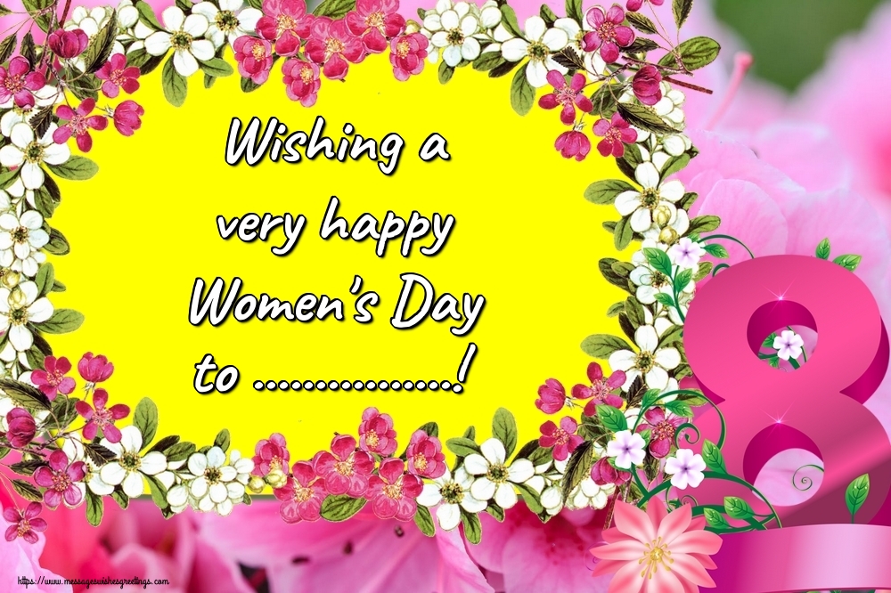 Custom Greetings Cards for Women's Day - Wishing a very happy Women's Day to ...!