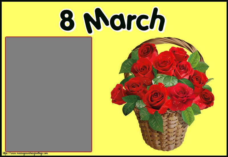 Custom Greetings Cards for Women's Day - 8 March - Photo Frame