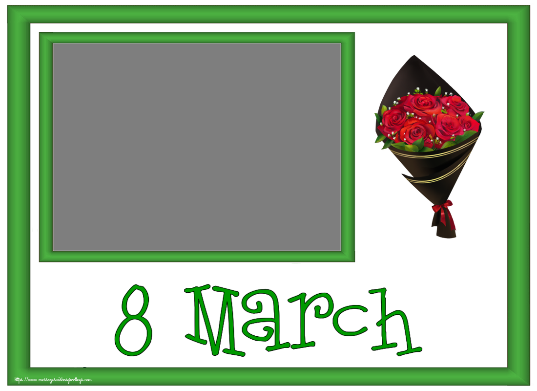 Custom Greetings Cards for Women's Day - 8 March - Photo Frame