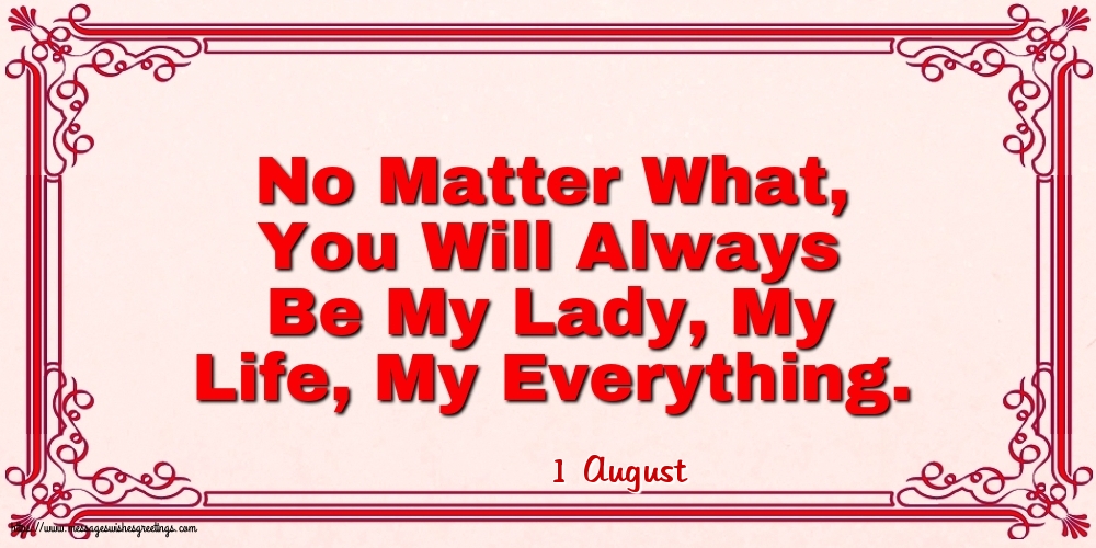 Greetings Cards of 1 August - 1 August - No Matter What