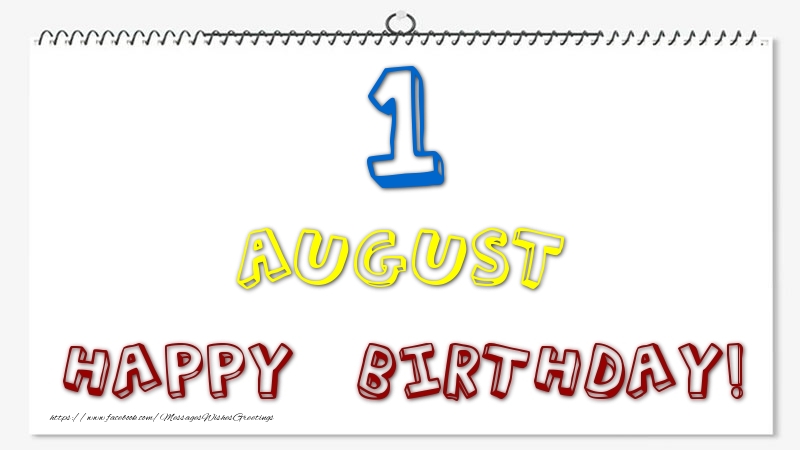 Greetings Cards of 1 August - 1 August - Happy Birthday!