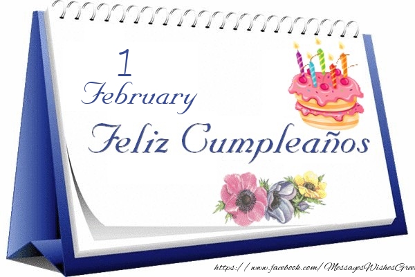 Greetings Cards of 1 February - 1 February Happy birthday