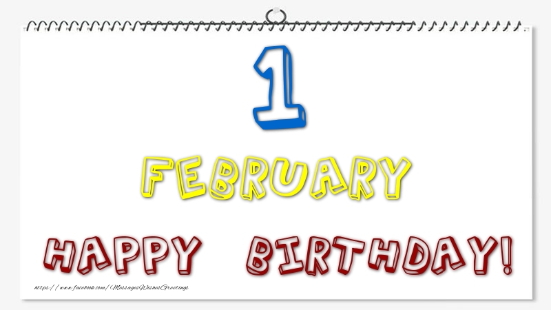 Greetings Cards of 1 February - 1 February - Happy Birthday!