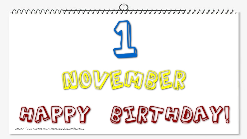 Greetings Cards of 1 November - 1 November - Happy Birthday!