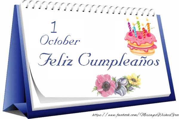 Greetings Cards of 1 October - 1 October Happy birthday