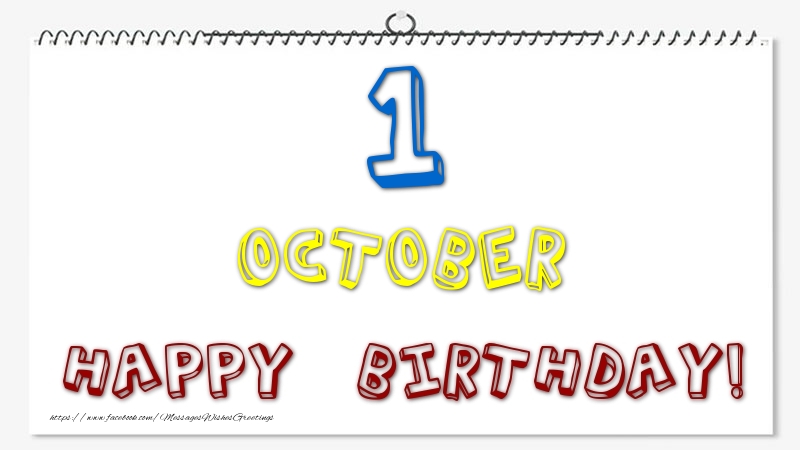 Greetings Cards of 1 October - 1 October - Happy Birthday!