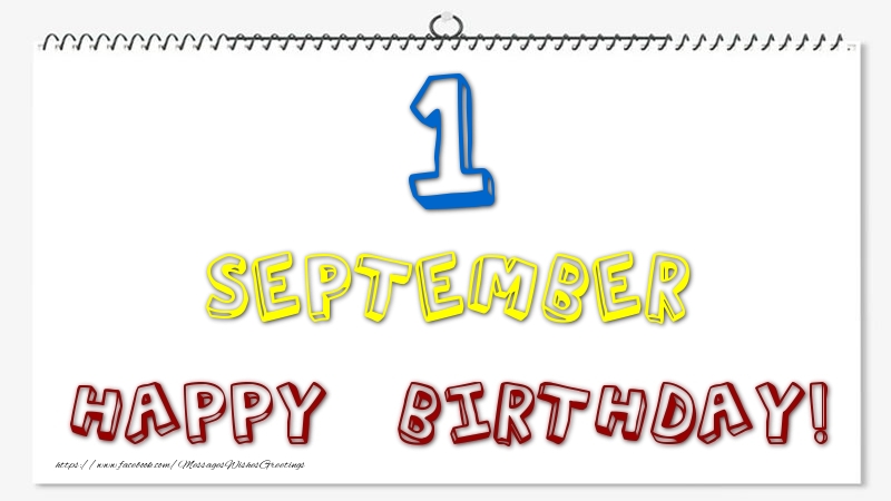 Greetings Cards of 1 September - 1 September - Happy Birthday!