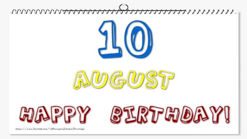 Greetings Cards of 10 August - 10 August - Happy Birthday!
