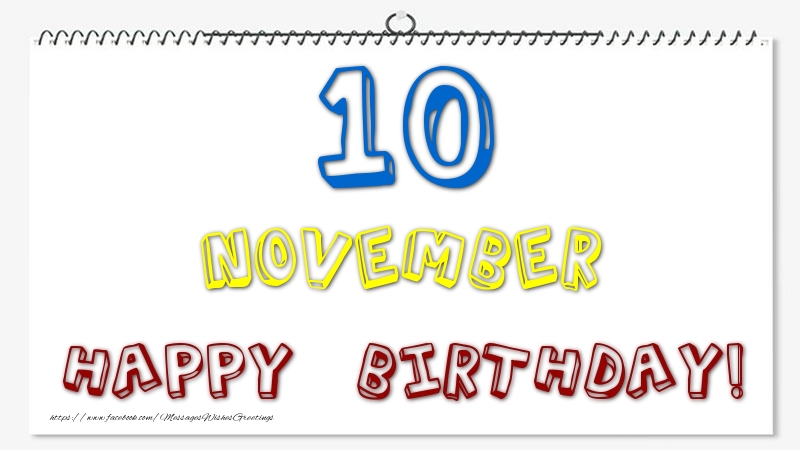 Greetings Cards of 10 November - 10 November - Happy Birthday!