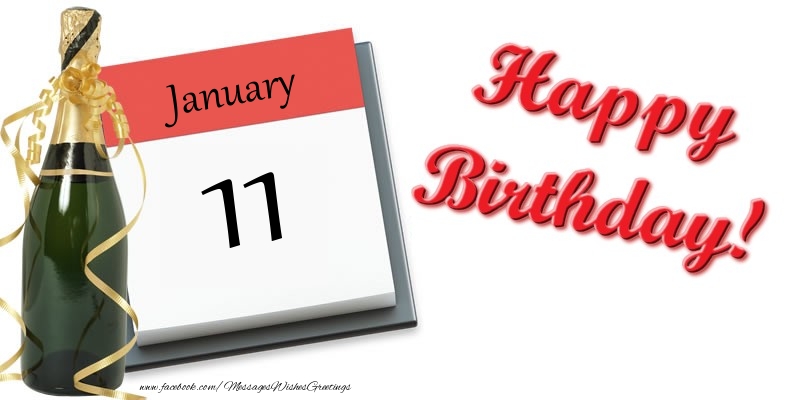 Greetings Cards of 11 January - Happy birthday January 11