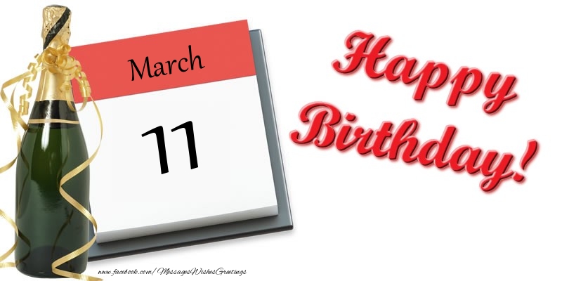 Greetings Cards of 11 March - Happy birthday March 11