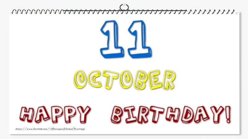Greetings Cards of 11 October - 11 October - Happy Birthday!
