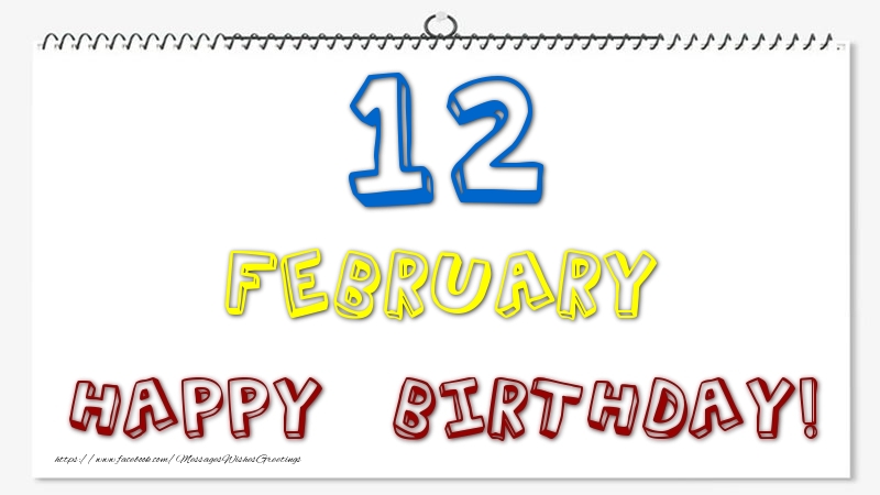Greetings Cards of 12 February - 12 February - Happy Birthday!