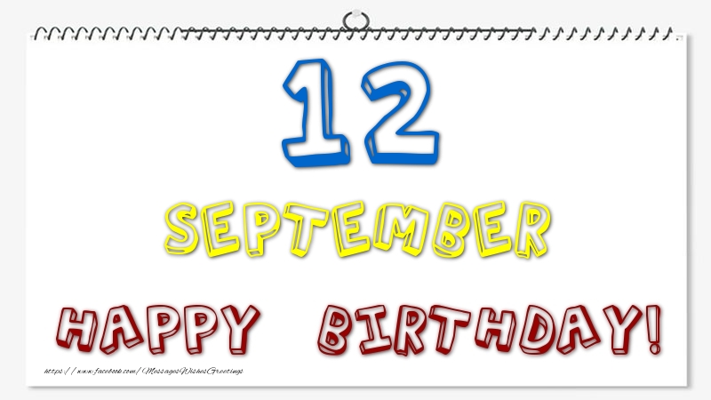 Greetings Cards of 12 September - 12 September - Happy Birthday!
