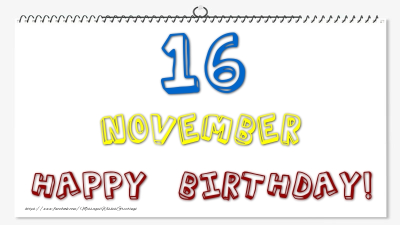 Greetings Cards of 16 November - 16 November - Happy Birthday!