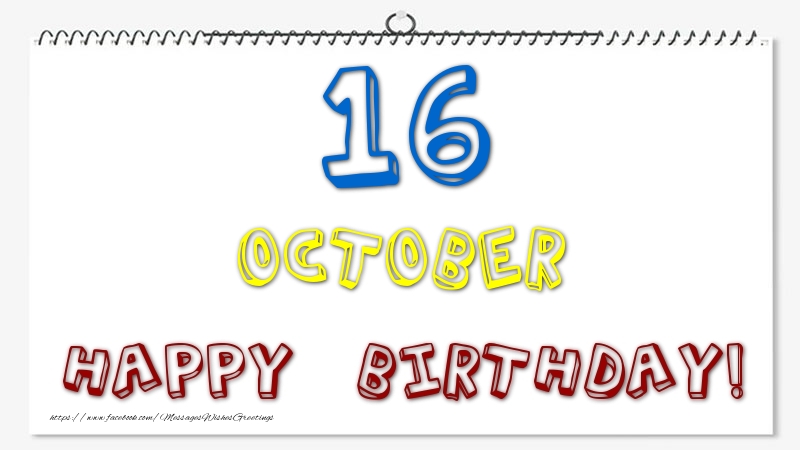 Greetings Cards of 16 October - 16 October - Happy Birthday!