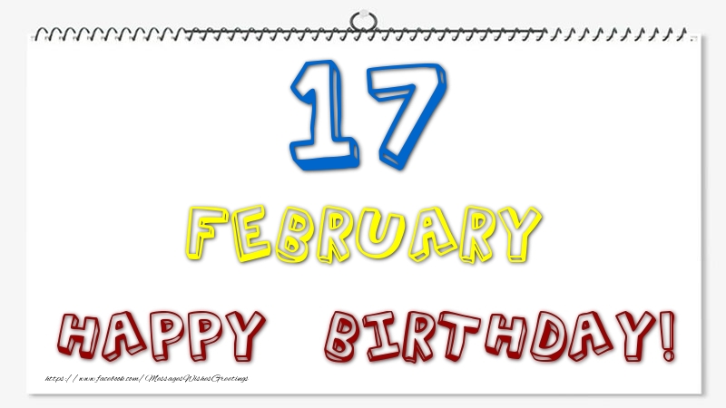 Greetings Cards of 17 February - 17 February - Happy Birthday!