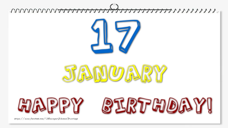 Greetings Cards of 17 January - 17 January - Happy Birthday!