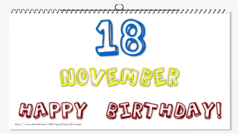 Greetings Cards of 18 November - 18 November - Happy Birthday!