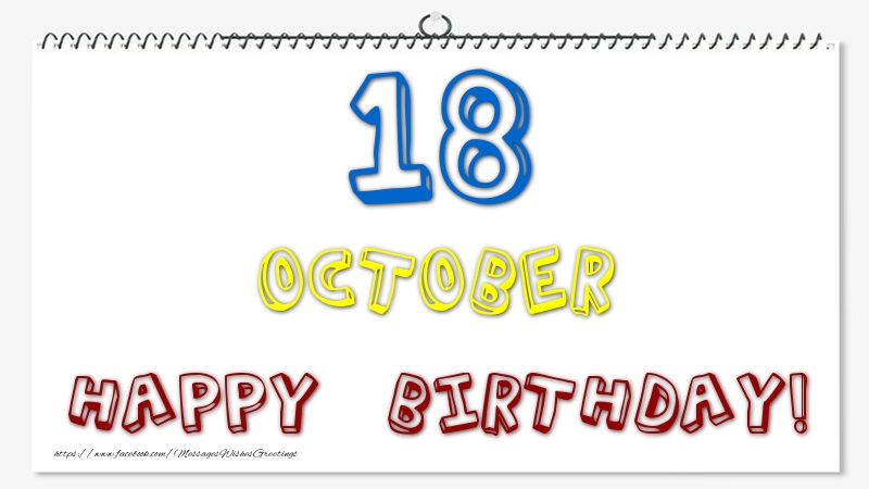 Greetings Cards of 18 October - 18 October - Happy Birthday!