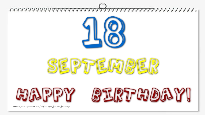 Greetings Cards of 18 September - 18 September - Happy Birthday!