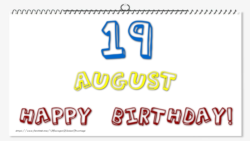 Greetings Cards of 19 August - 19 August - Happy Birthday!