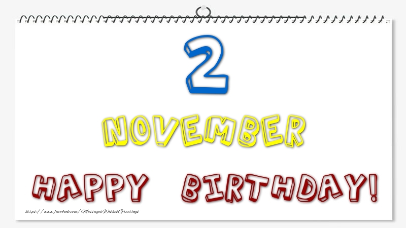 Greetings Cards of 2 November - 2 November - Happy Birthday!