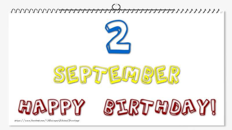 Greetings Cards of 2 September - 2 September - Happy Birthday!