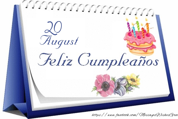 Greetings Cards of 20 August - 20 August Happy birthday