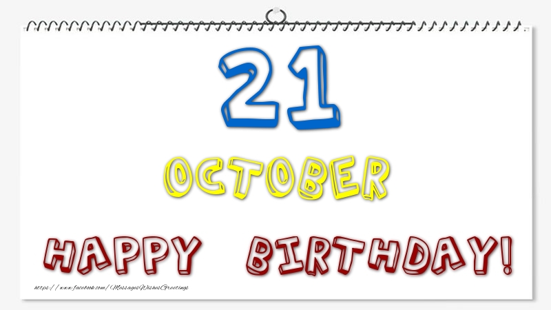 Greetings Cards of 21 October - 21 October - Happy Birthday!