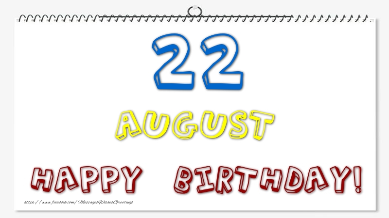 Greetings Cards of 22 August - 22 August - Happy Birthday!