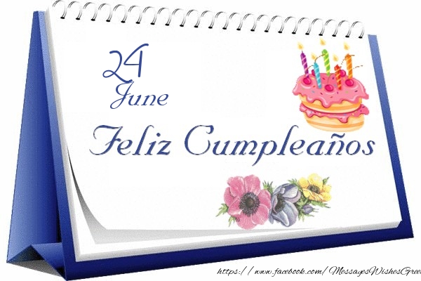Greetings Cards of 24 June - 24 June Happy birthday