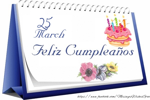 Greetings Cards of 25 March - 25 March Happy birthday