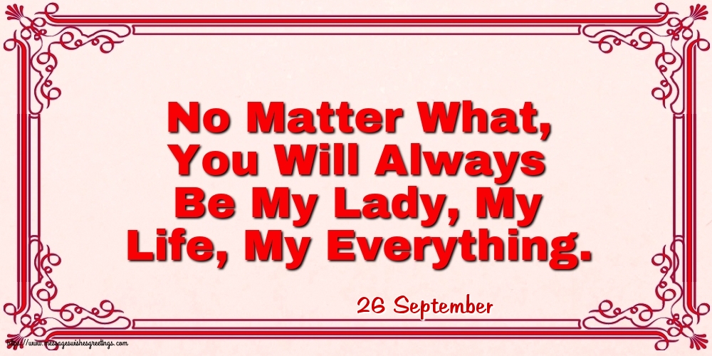 26 September - No Matter What